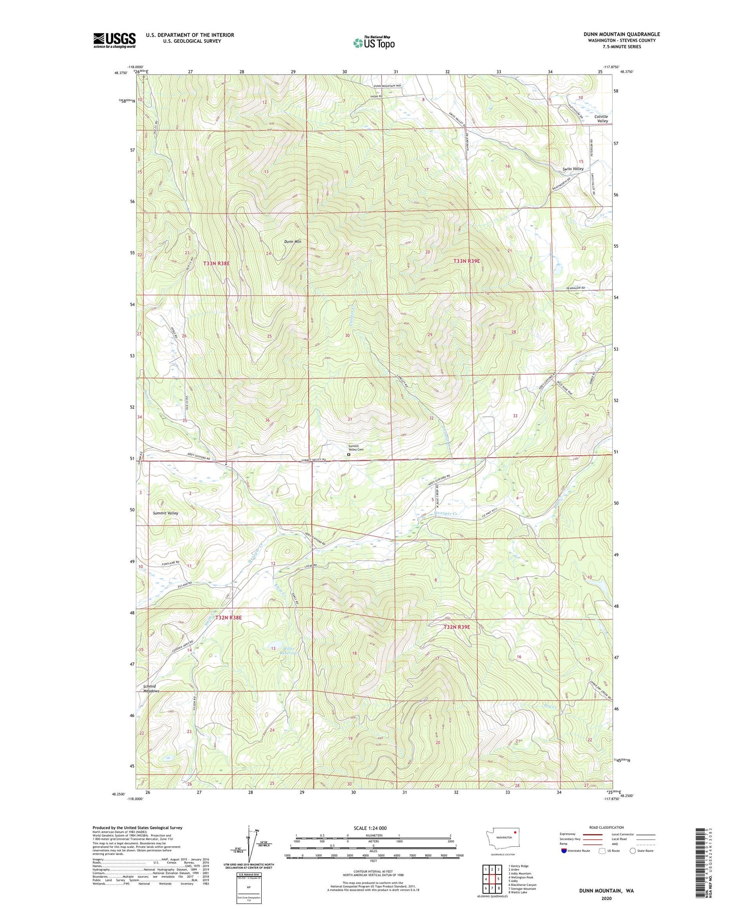Dunn Mountain Washington US Topo Map Image