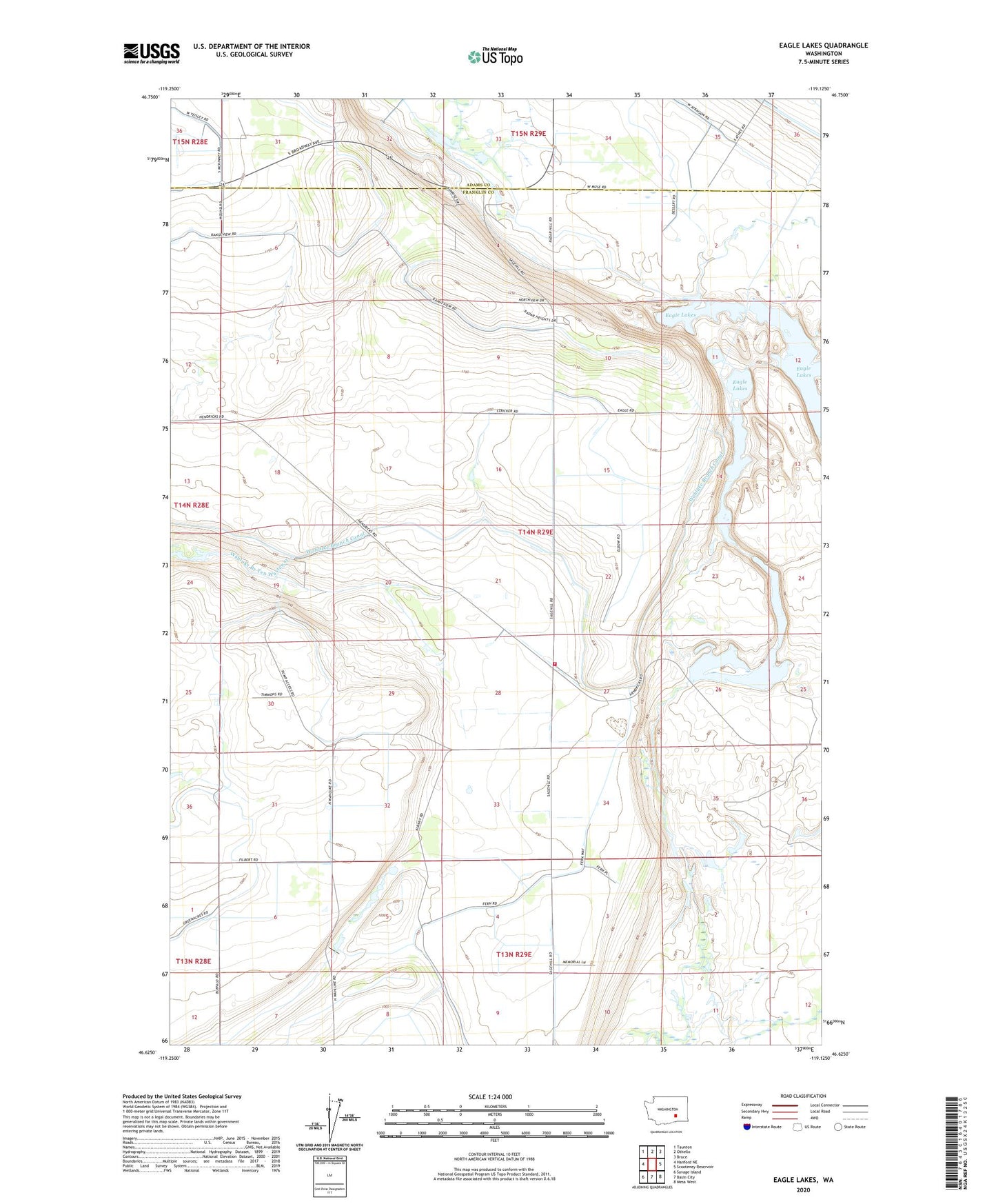 Eagle Lakes Washington US Topo Map Image