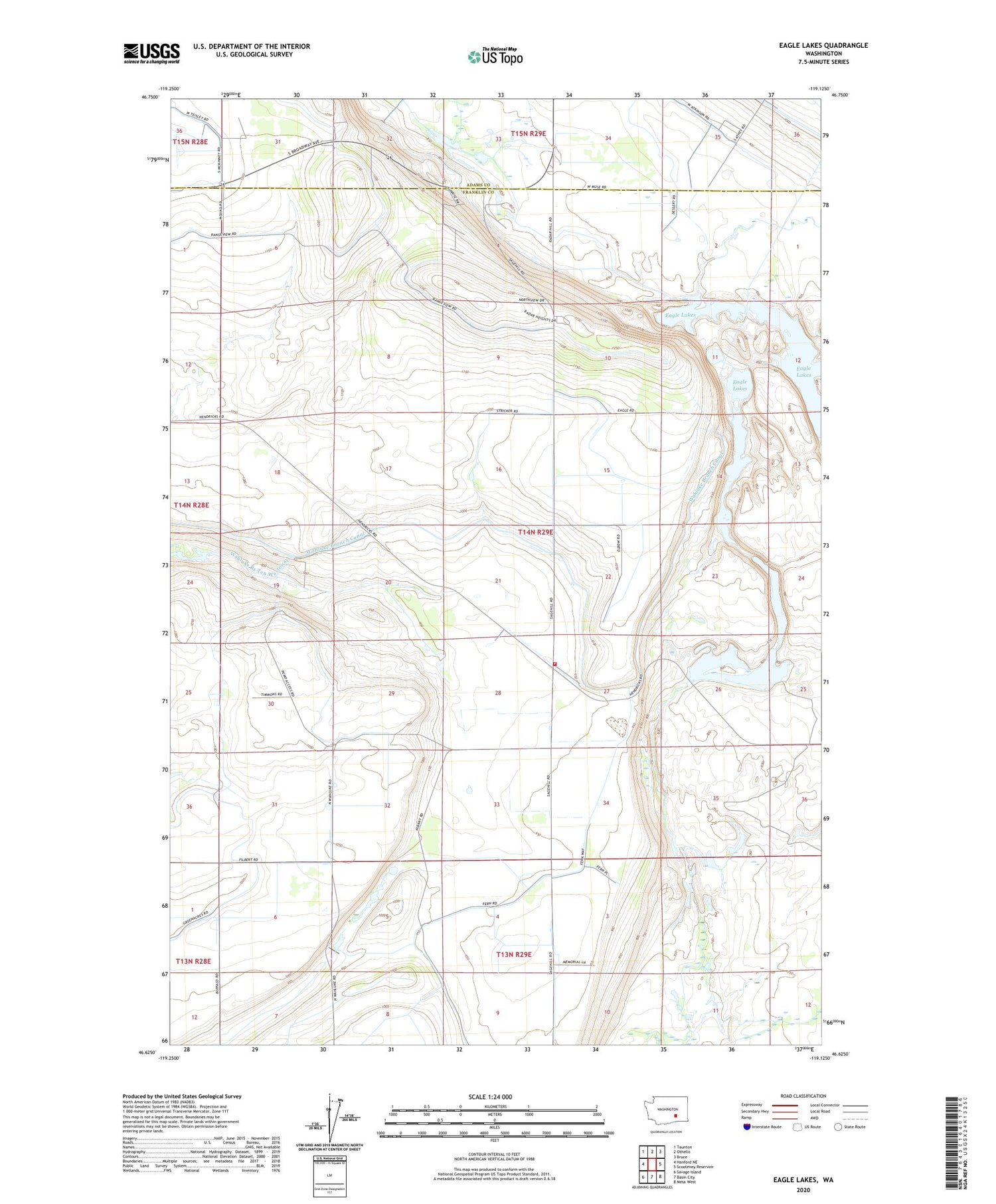 Eagle Lakes Washington US Topo Map Image
