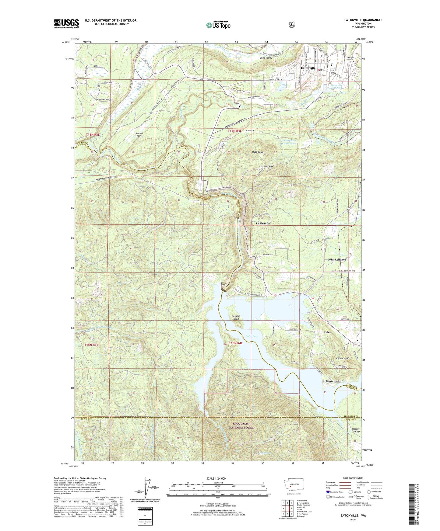 Eatonville Washington US Topo Map Image