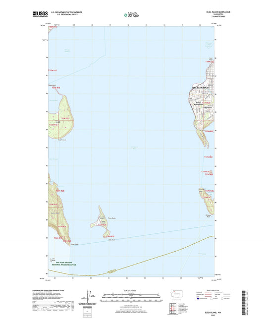 Eliza Island Washington US Topo Map Image