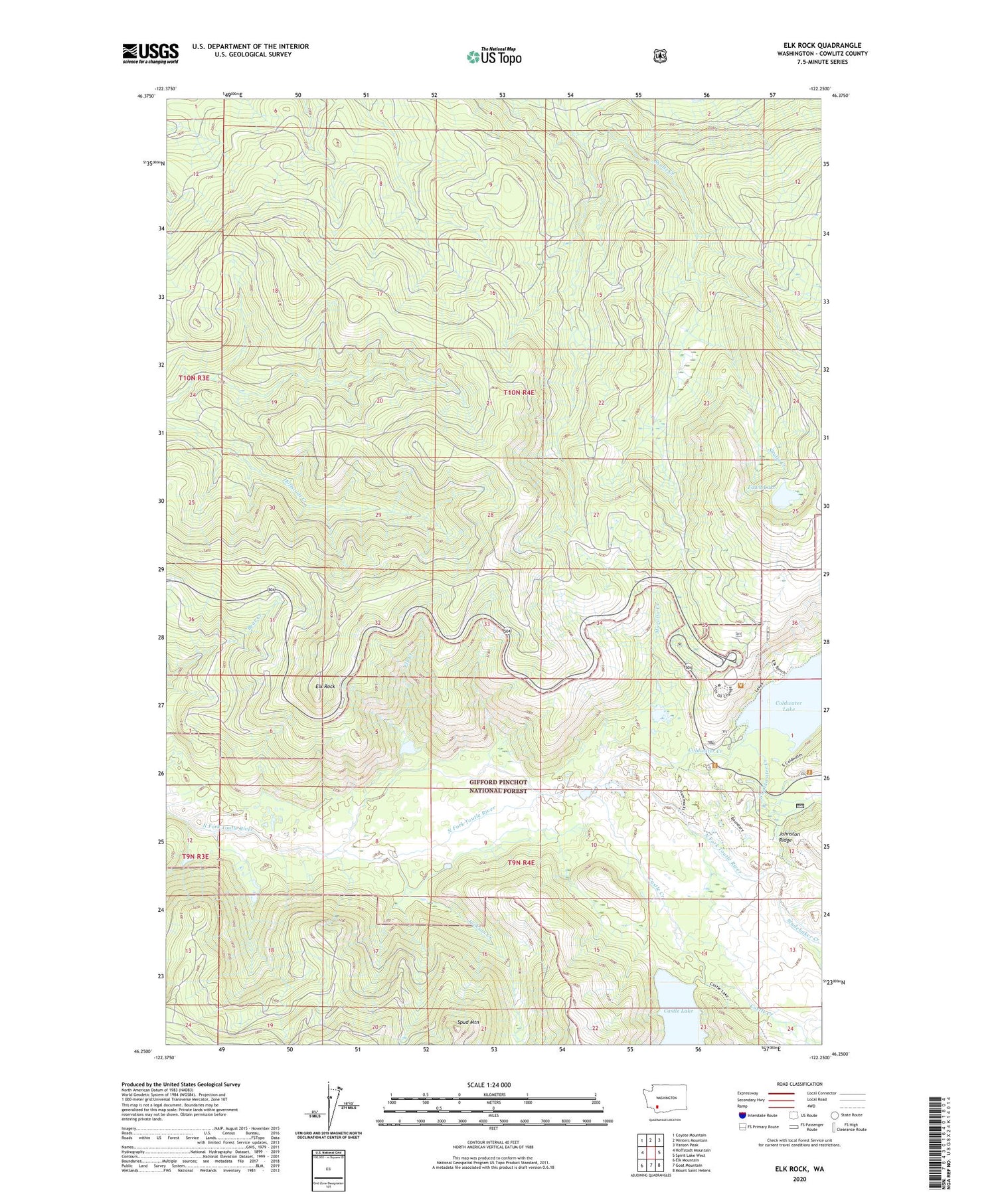 Elk Rock Washington US Topo Map Image