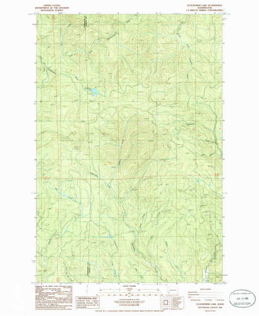 Classic USGS Elochoman Lake Washington 7.5'x7.5' Topo Map Image