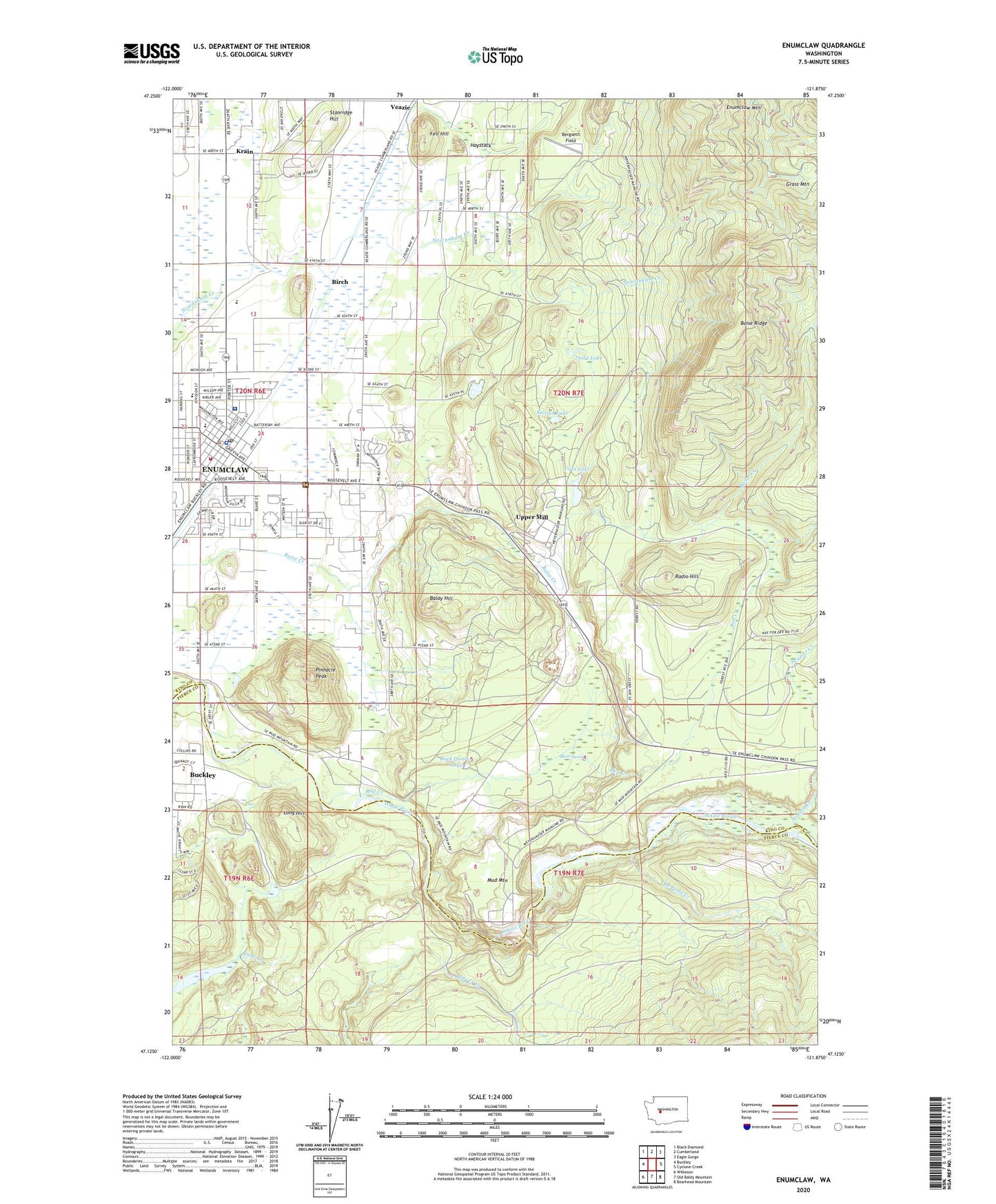 Enumclaw Washington US Topo Map Image