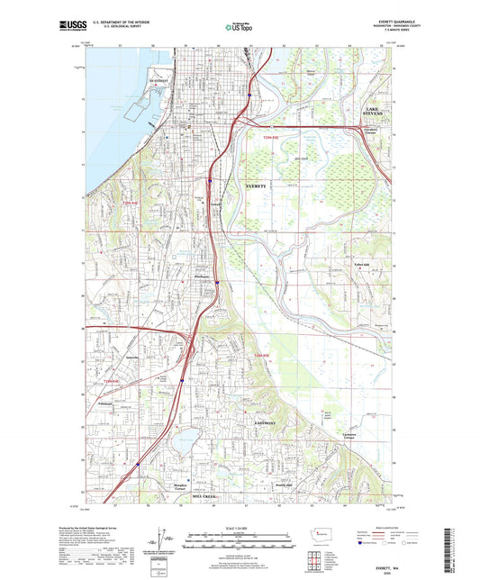 Everett Washington US Topo Map Image