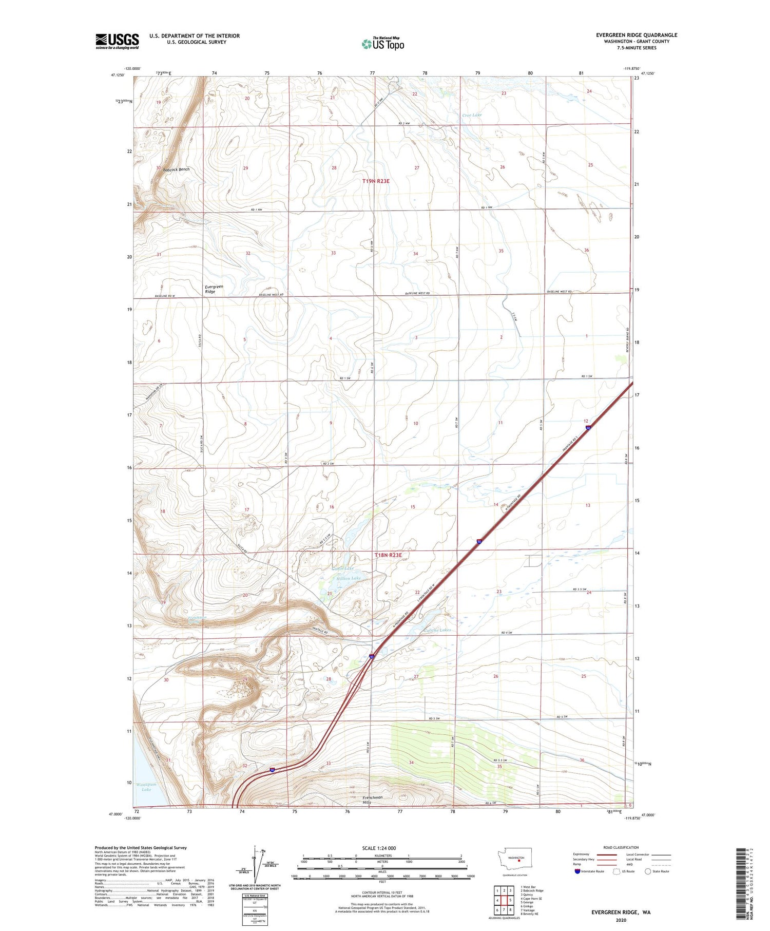Evergreen Ridge Washington US Topo Map Image