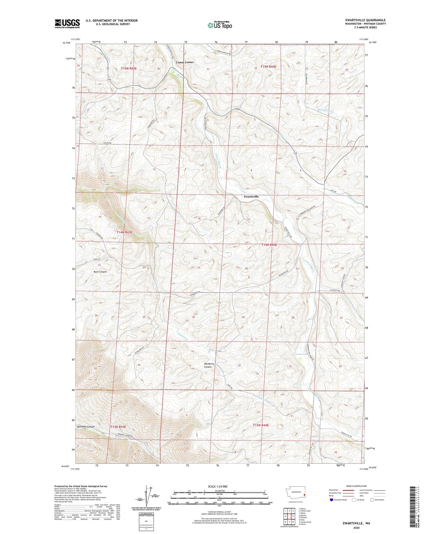 Ewartsville Washington US Topo Map Image