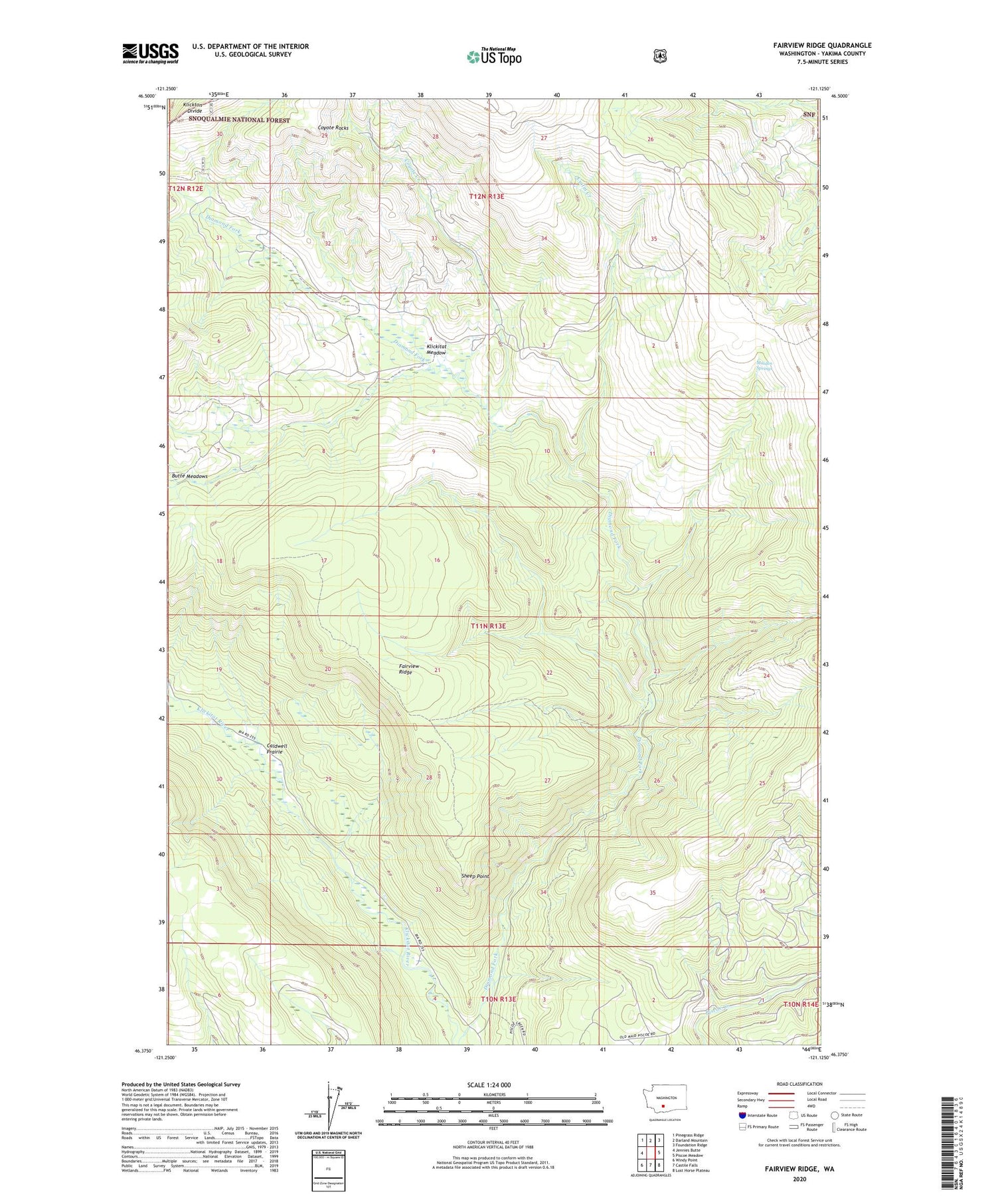Fairview Ridge Washington US Topo Map Image