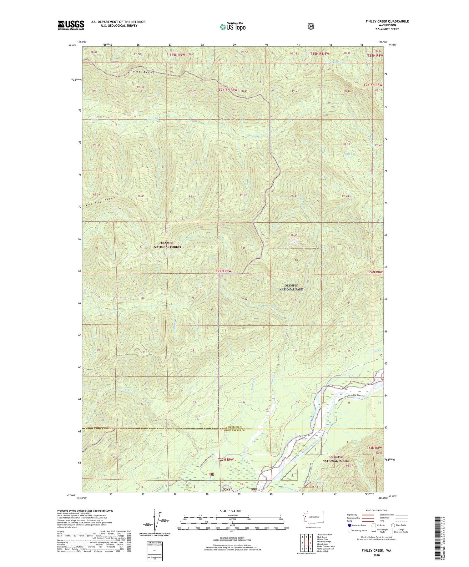 Finley Creek Washington US Topo Map Image