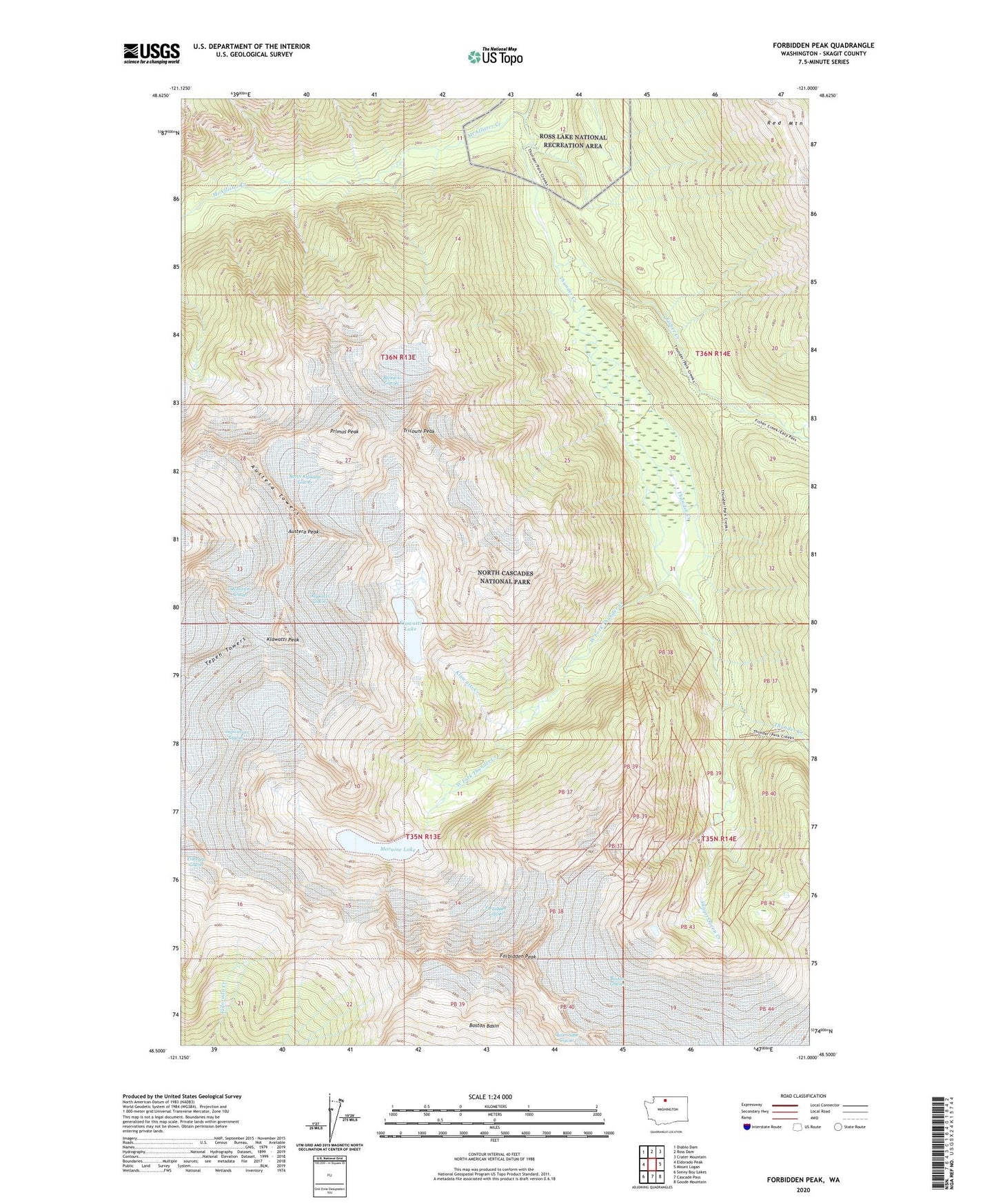 Forbidden Peak Washington US Topo Map Image