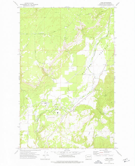 Classic USGS Ford Washington 7.5'x7.5' Topo Map Image