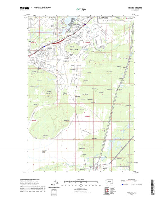 Fort Lewis Washington US Topo Map Image