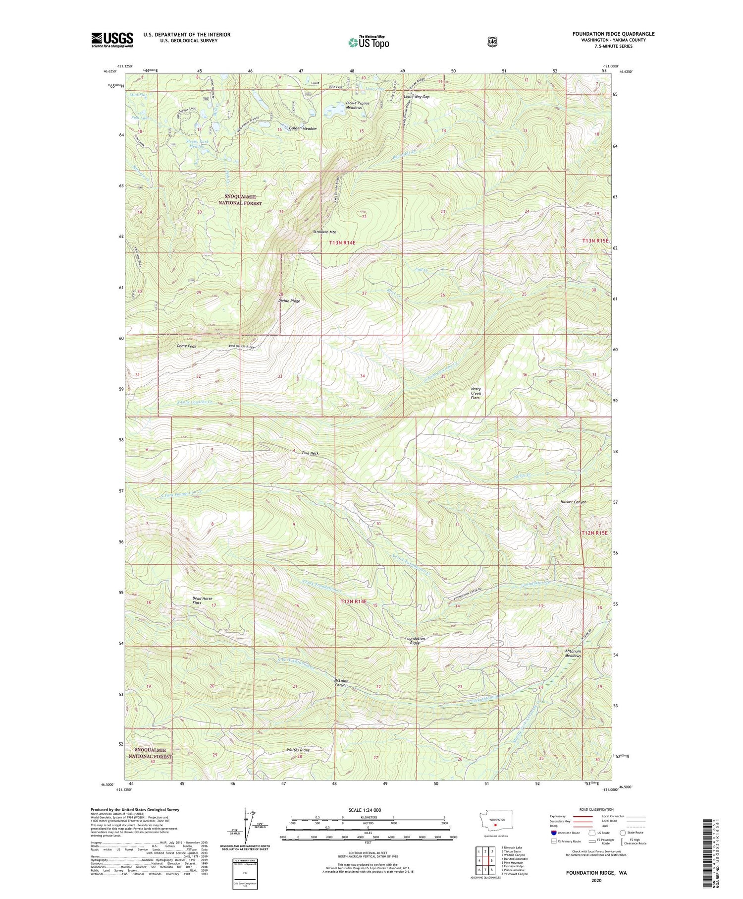 Foundation Ridge Washington US Topo Map Image