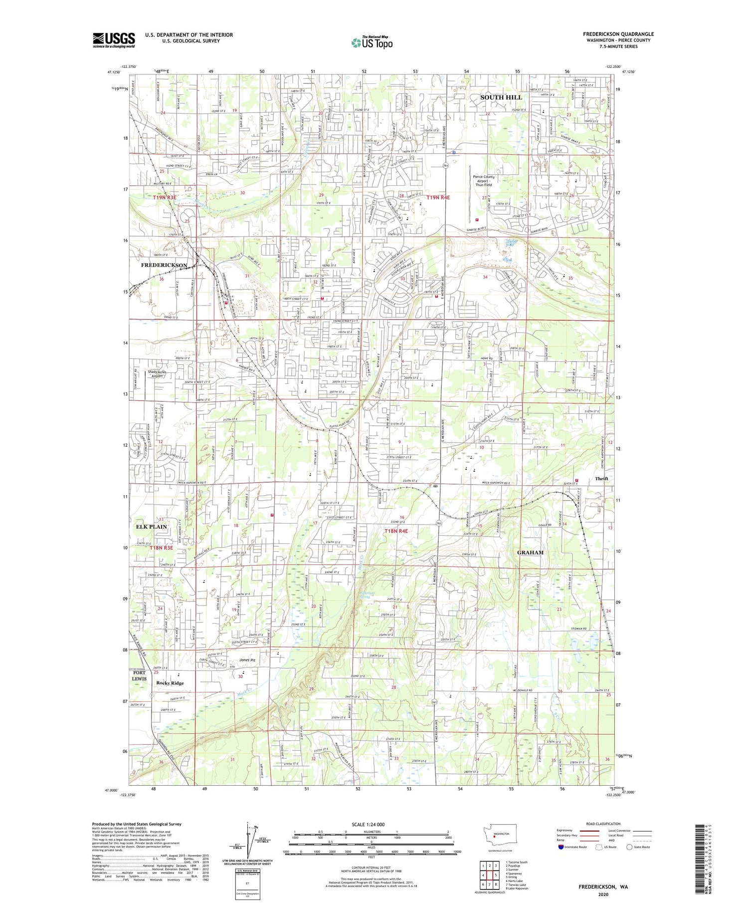 Frederickson Washington US Topo Map Image