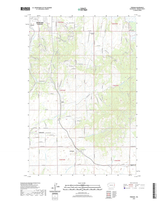 Freeman Washington US Topo Map Image