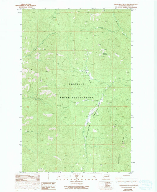 Classic USGS Friedlander Meadows Washington 7.5'x7.5' Topo Map Image