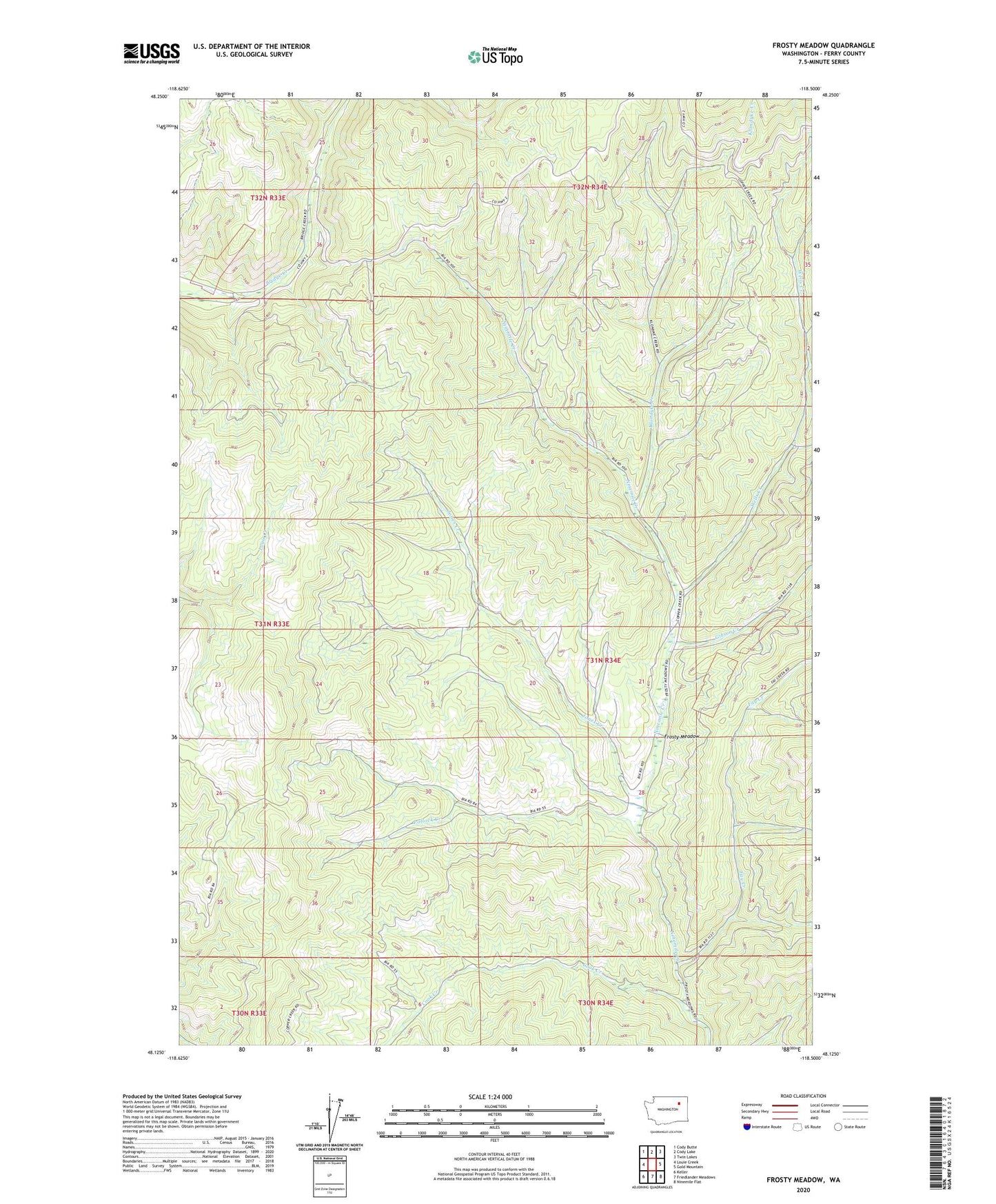 Frosty Meadow Washington US Topo Map Image