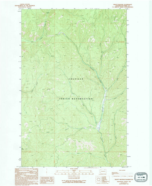 Classic USGS Frosty Meadow Washington 7.5'x7.5' Topo Map Image