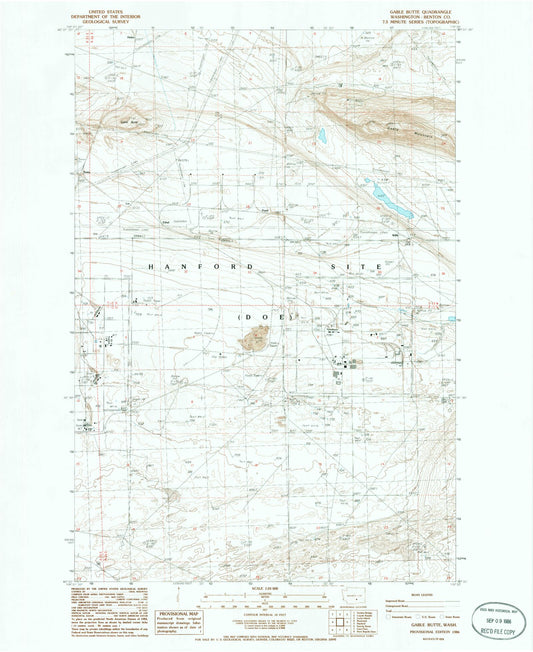 Classic USGS Gable Butte Washington 7.5'x7.5' Topo Map Image