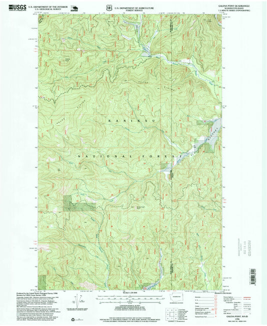 Classic USGS Galena Point Washington 7.5'x7.5' Topo Map Image