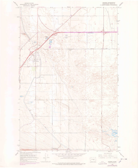 Classic USGS George Washington 7.5'x7.5' Topo Map Image