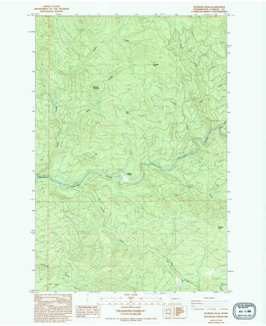 Classic USGS Georges Peak Washington 7.5'x7.5' Topo Map Image