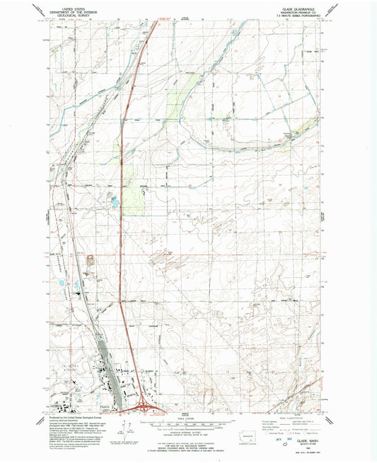 Classic USGS Glade Washington 7.5'x7.5' Topo Map Image