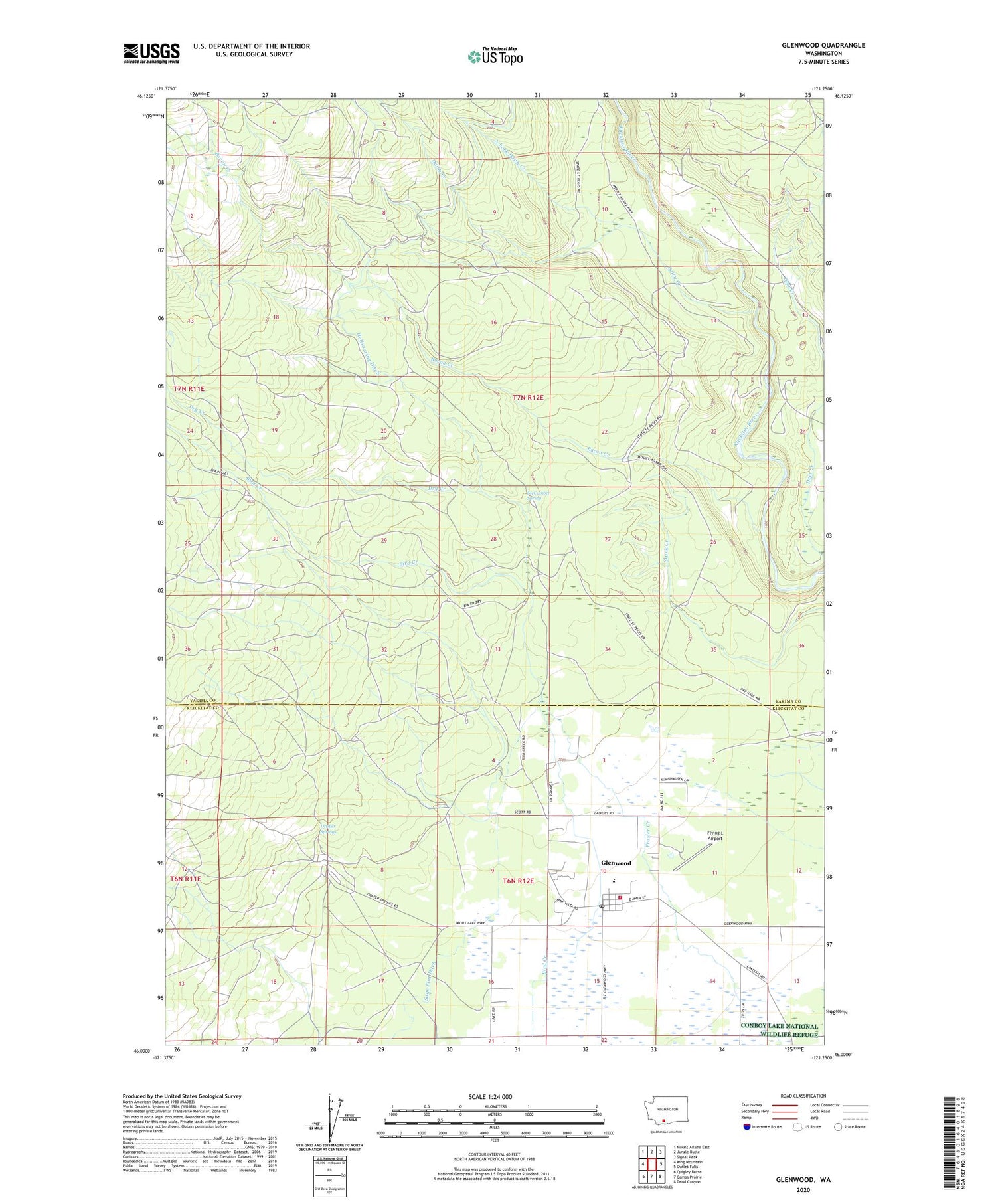 Glenwood Washington US Topo Map Image