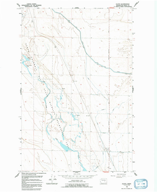 Classic USGS Gloyd Washington 7.5'x7.5' Topo Map Image