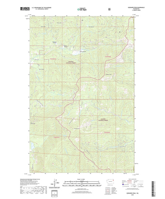 Goddards Peak Washington US Topo Map Image