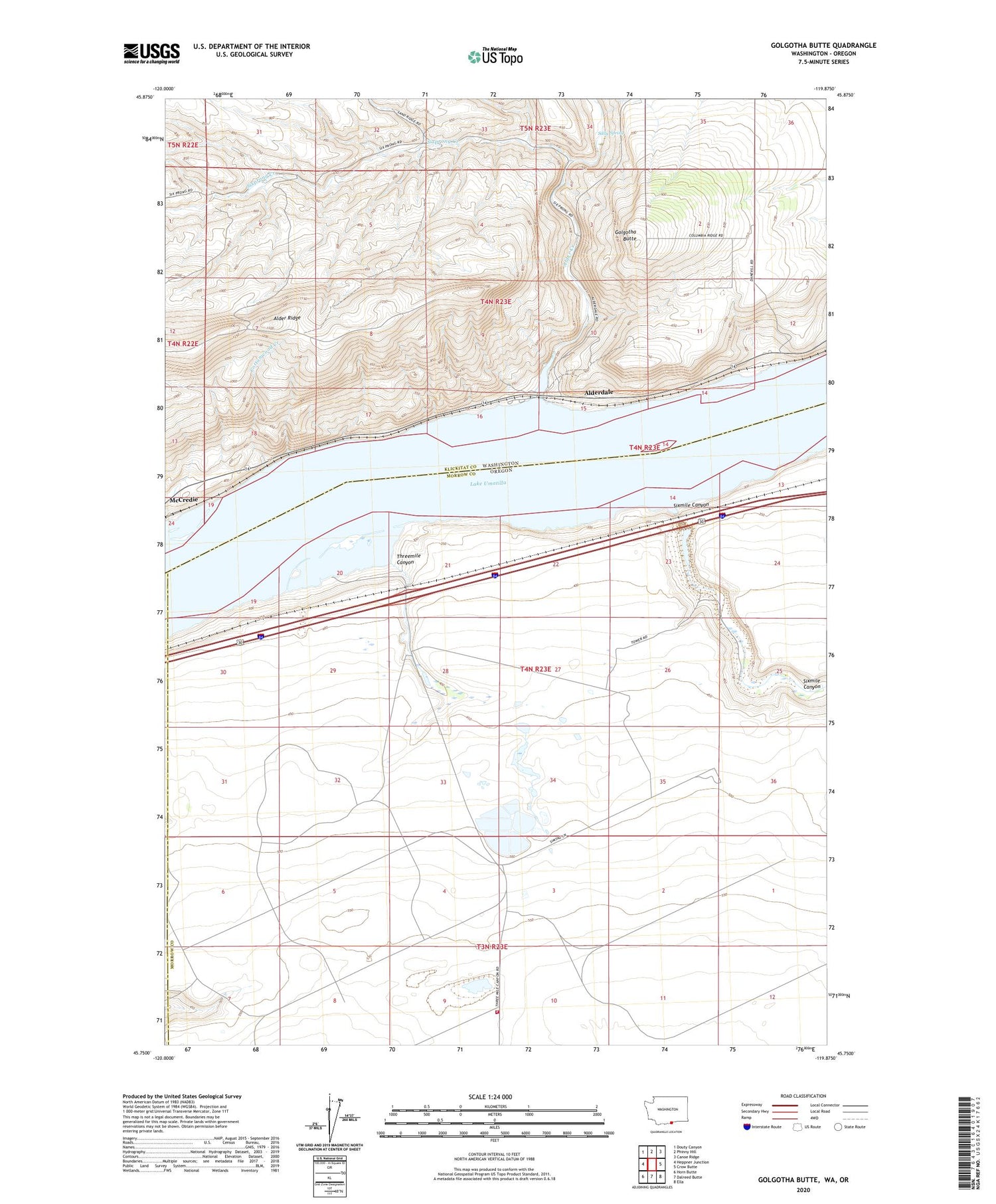 Golgotha Butte Washington US Topo Map Image