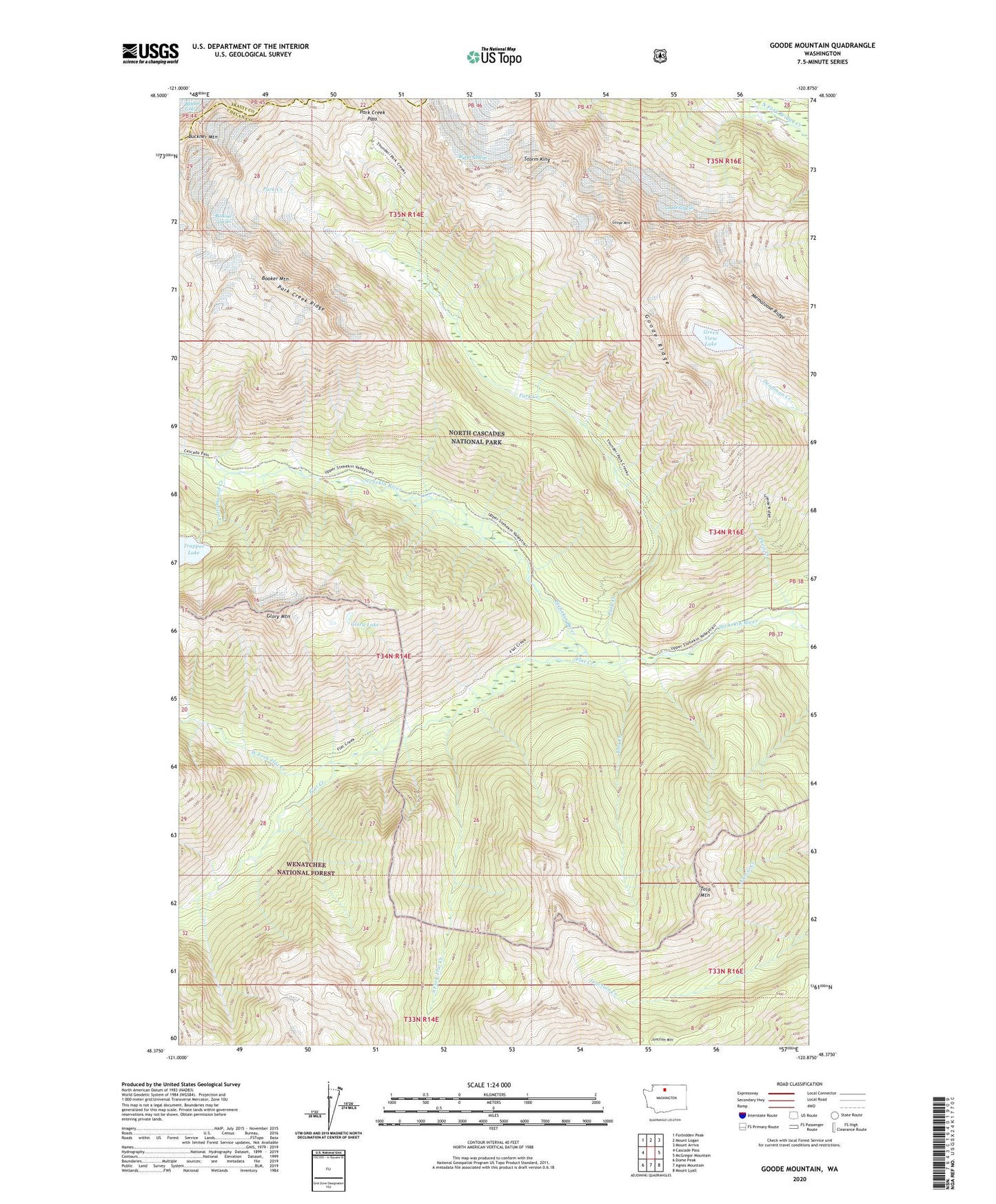 Goode Mountain Washington US Topo Map Image