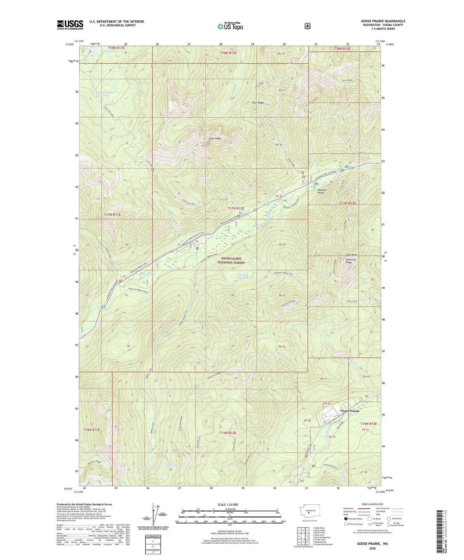 Goose Prairie Washington US Topo Map Image