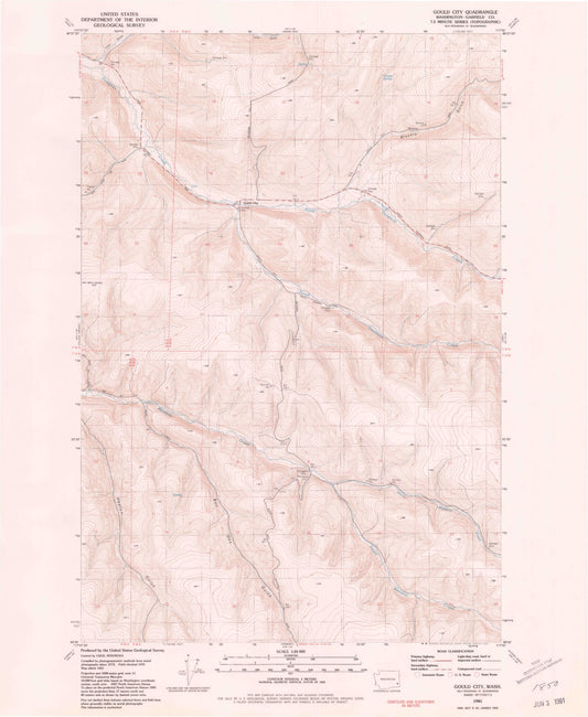 Classic USGS Gould City Washington 7.5'x7.5' Topo Map Image