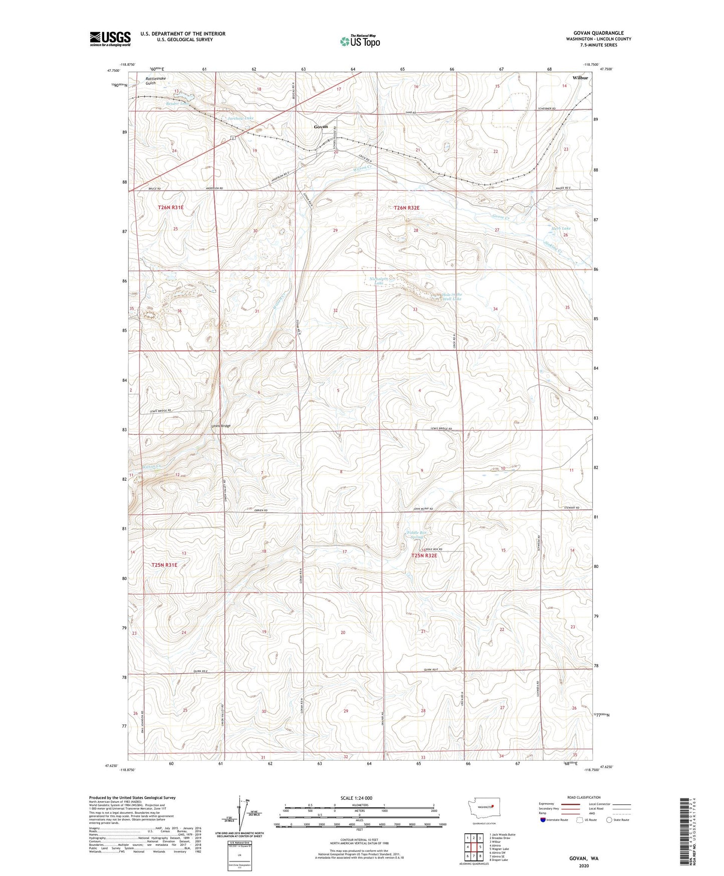 Govan Washington US Topo Map Image