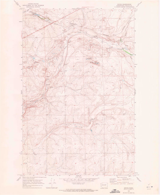 Classic USGS Govan Washington 7.5'x7.5' Topo Map Image
