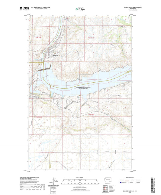 Grand Coulee Dam Washington US Topo Map Image