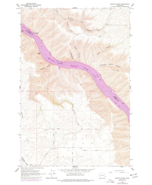 Classic USGS Granite Point Washington 7.5'x7.5' Topo Map Image