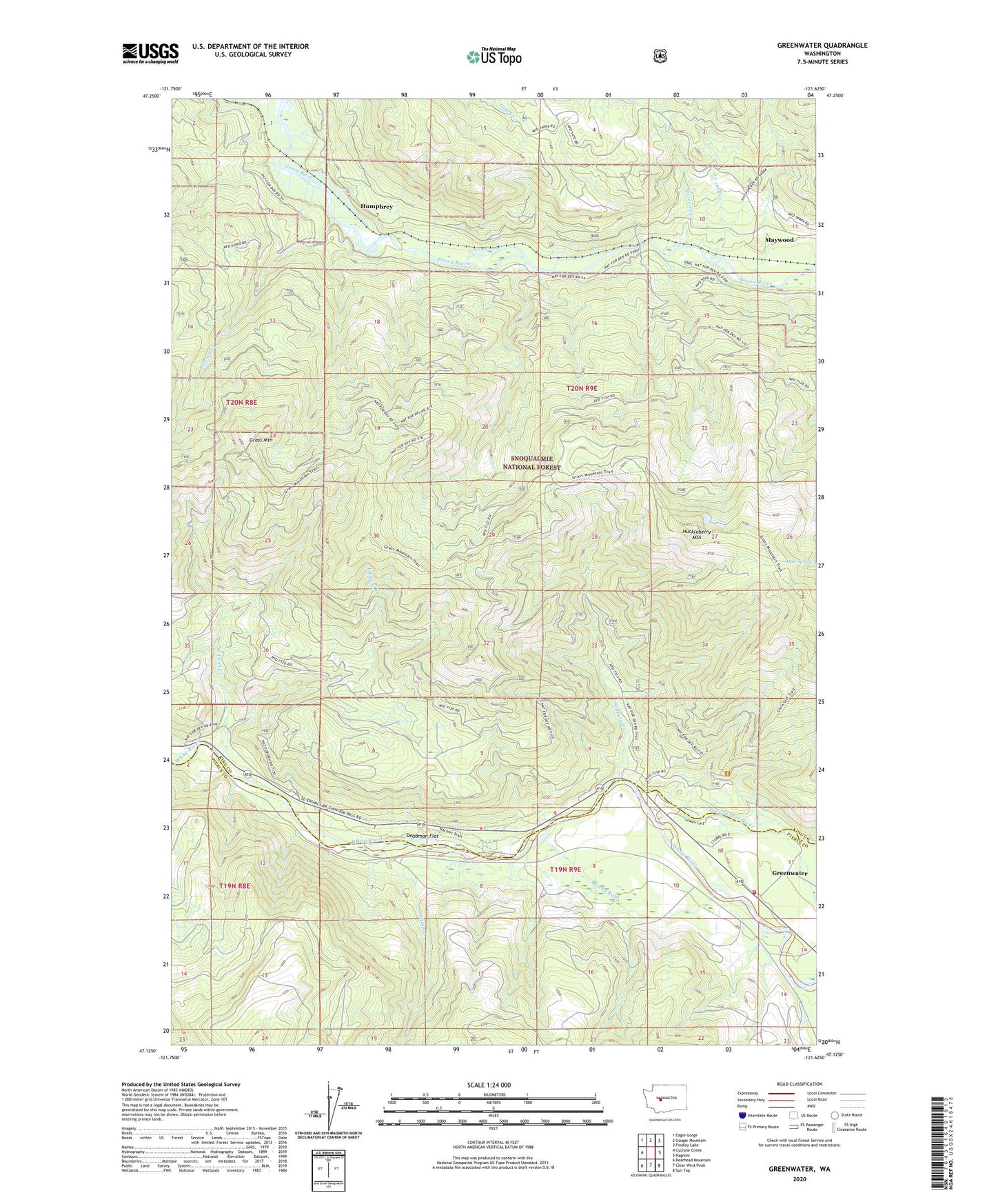 Greenwater Washington US Topo Map Image