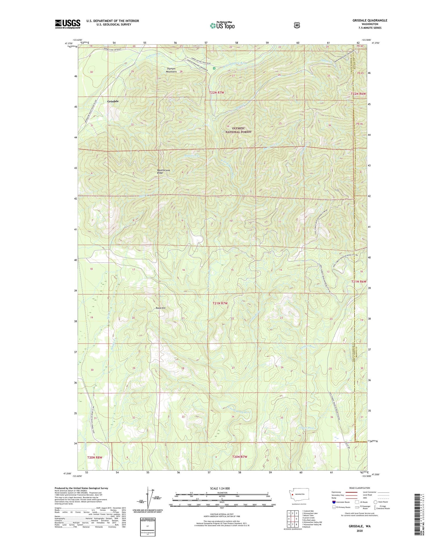 Grisdale Washington US Topo Map Image