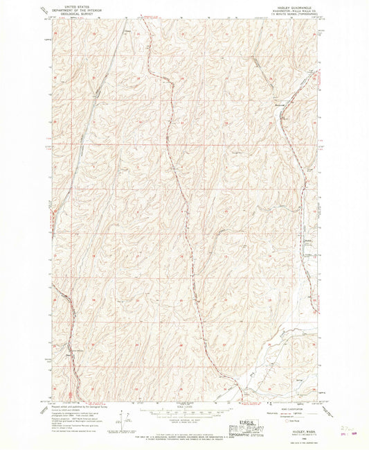 Classic USGS Hadley Washington 7.5'x7.5' Topo Map Image