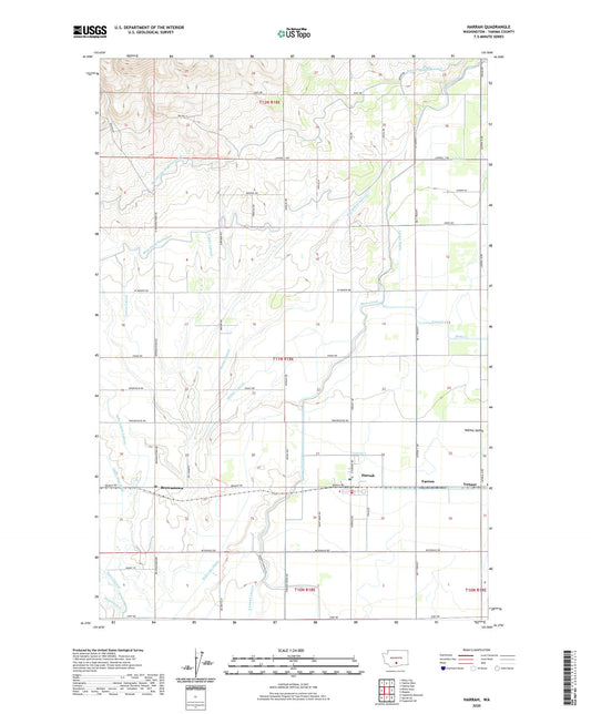 Harrah Washington US Topo Map Image