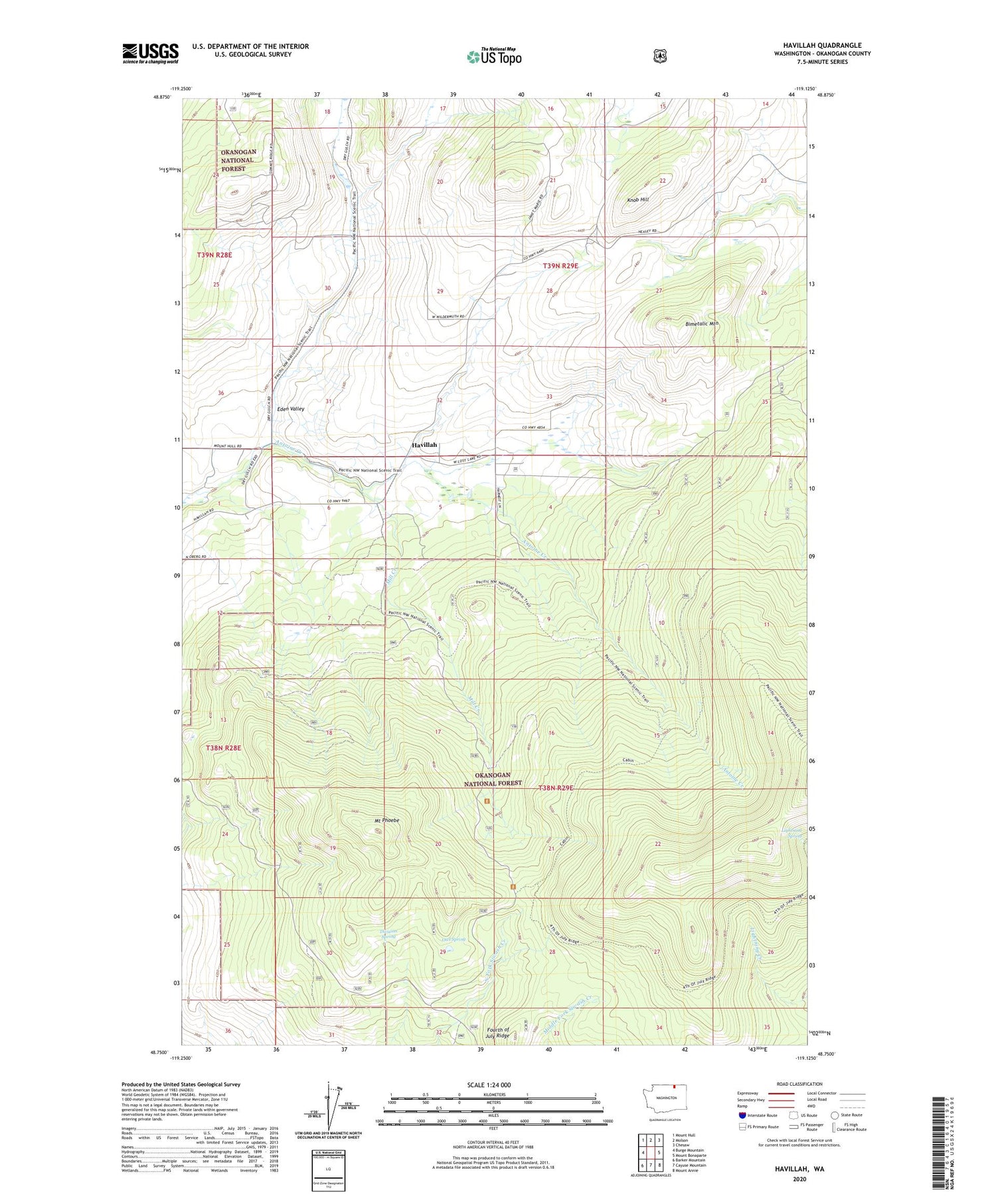 Havillah Washington US Topo Map Image