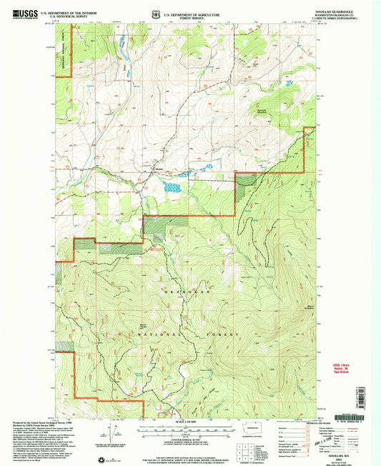 Classic USGS Havillah Washington 7.5'x7.5' Topo Map Image