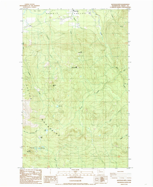 Classic USGS Haystack Mountain Washington 7.5'x7.5' Topo Map Image