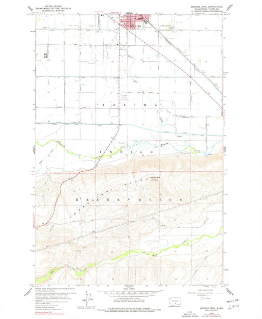 Classic USGS Hembre Mountain Washington 7.5'x7.5' Topo Map Image