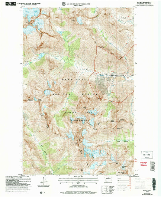 Classic USGS Holden Washington 7.5'x7.5' Topo Map Image