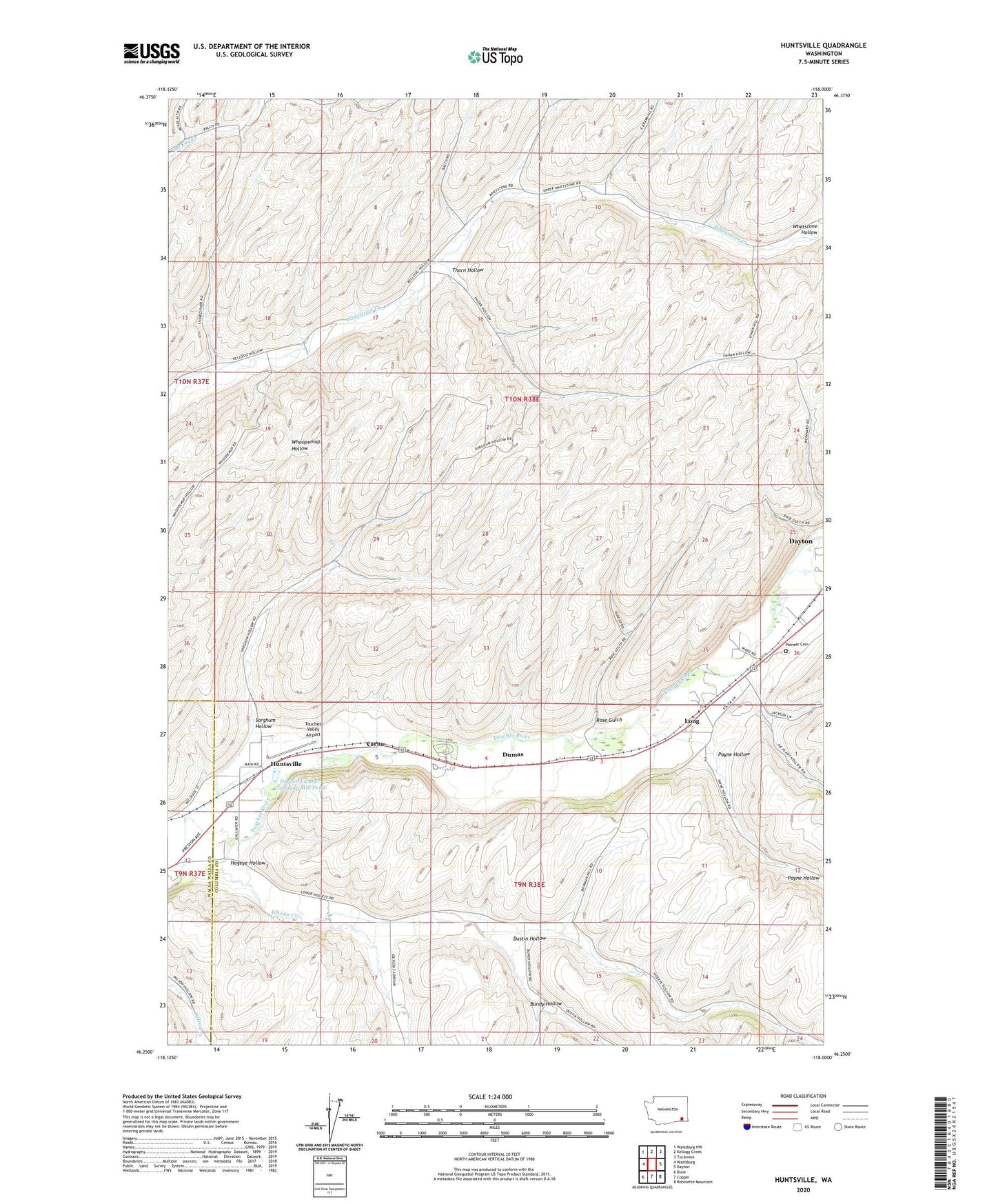 Huntsville Washington US Topo Map Image