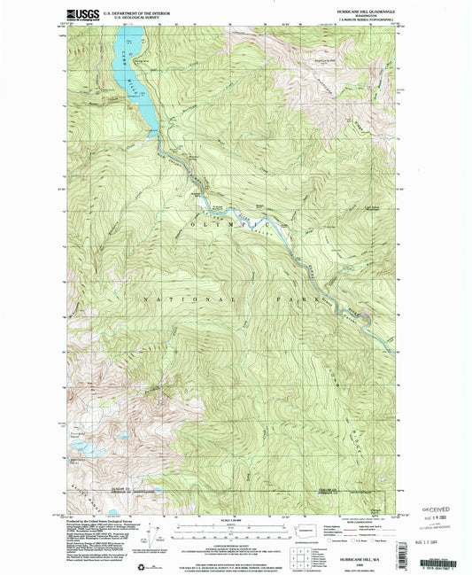 Classic USGS Hurricane Hill Washington 7.5'x7.5' Topo Map Image