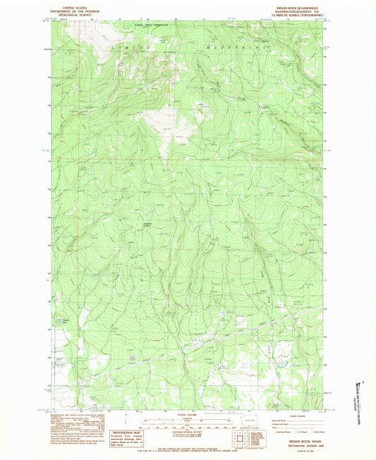 Classic USGS Indian Rock Washington 7.5'x7.5' Topo Map Image